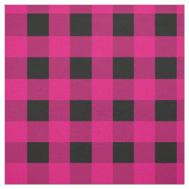 Roze Black Gingham Stof