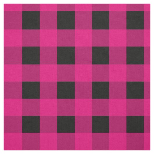 Roze Black Gingham Stof (Swatch)