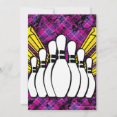 Roze, Black Girl Bowling Birthday Party Invitation Kaart (Achterkant)
