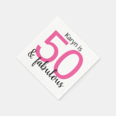 Roze Black Girly 50 en Fabulous Birthday Party Servet (Hoek)