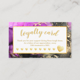 Roze Black Gold Foil Harts Salon Loyalty Card