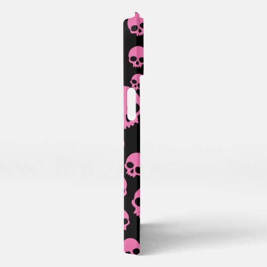 Roze Black Random Skulls Pattern iPhone Hoesje (Rechterkant)