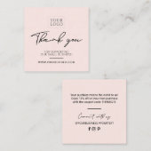 Roze & Black Simple Business Hartelijk dank voor d Vierkante Visitekaartje (Voorkant / Achterkant)
