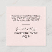 Roze & Black Simple Business Hartelijk dank voor d Vierkante Visitekaartje (Achterkant)