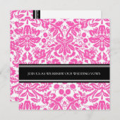 Roze Black Wedding Vow Renewal Uitnodiging (Voorkant / Achterkant)