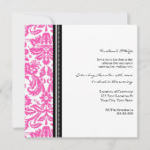 Roze Black Wedding Vow Renewal Uitnodiging (Achterkant)