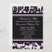 Roze Black Wedding Vow Renewal Uitnodigingskaart Kaart (Achterkant)
