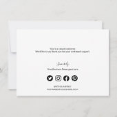 Roze Black White Company Logo Sociale Dank u Bedankkaart (Achterkant)