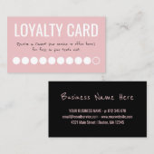 Roze Black White Ten Visit Loyalty Punch Card (Voorkant / Achterkant)