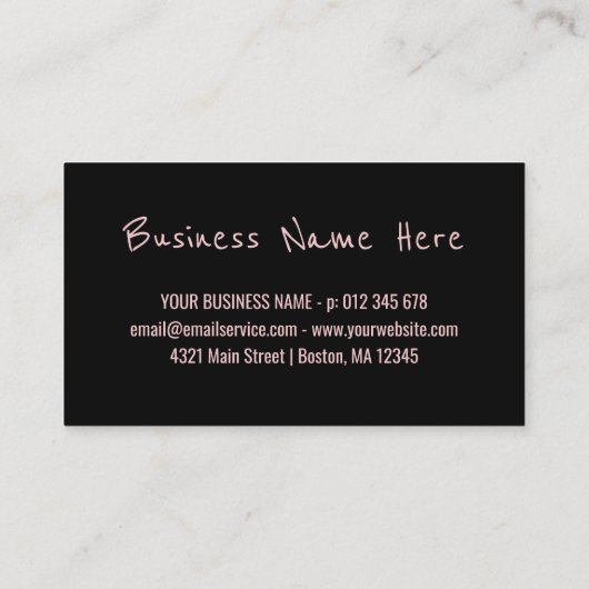 Roze Black White Ten Visit Loyalty Punch Card (Achterkant)