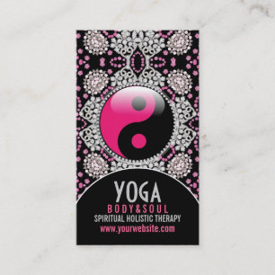 Roze Black YinYang Yoga Balance Visitekaartjes