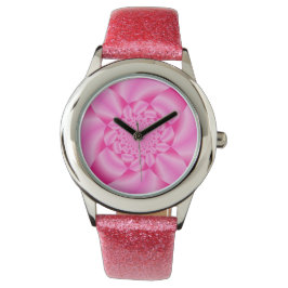 Roze Blad Kroesblad  Horloge