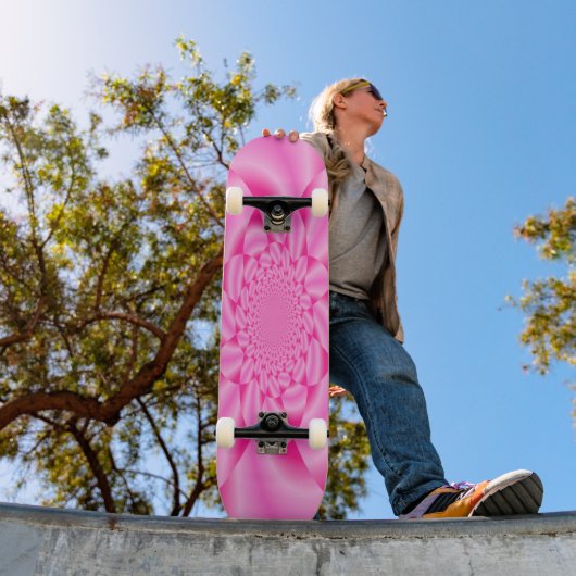 Roze Blad Kroesje Persoonlijk Skateboard (Buiten 1)