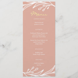 Roze blad met Chinese bruiloft dubbel geluk Menu