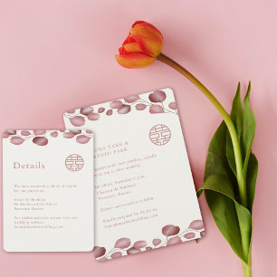Roze Blad Slingerend Geluk Detailkaart Kaart
