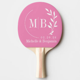 Roze Blad Trouw Monogram Tafeltennisbatje