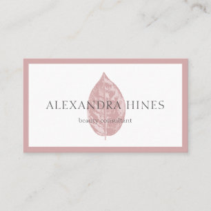 roze blad visitekaartje