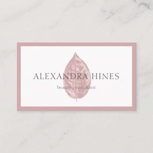 roze blad visitekaartje (Voorkant)