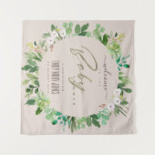 ROZE BLAD WATERVERF BABY SHOWER WELKOMST WANDKLEED (Voorkant (horizontaal))