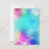 Roze blad Waterverf huwelijksuitnodiging Kaart (Achterkant)