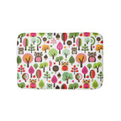 roze bladboom retro uil patroon badmat (Voorkant)