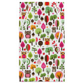 roze bladboom retro uil patroon klein cadeauzakje (Achterkant)