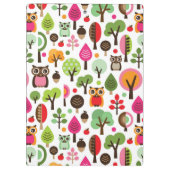 roze bladboom retro uil patroon klembord (Achterkant)
