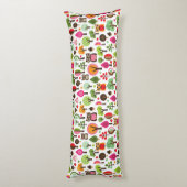 roze bladboom retro uil patroon lichaamskussen (Achterkant (Verticaal))