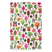 roze bladboom retro uil patroon mini klembord (Achterkant)