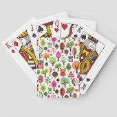 roze bladboom retro uil patroon pokerkaarten (Achterkant)