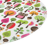 roze bladboom retro uil patroon snijplank (Hoek)