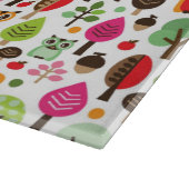 roze bladboom retro uil patroon snijplank (Hoek)