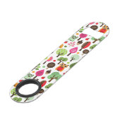 roze bladboom retro uil patroon speed flessenopener (Voorkant Gekanteld)
