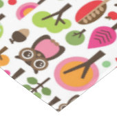 roze bladboom retro uil patroon tafelkleed (Gekanteld)