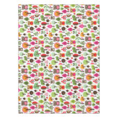 roze bladboom retro uil patroon tafelkleed (Voorkant)