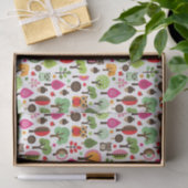 roze bladboom retro uil patroon tissuepapier (Geschenk)