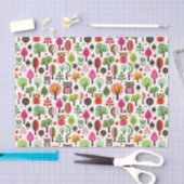 roze bladboom retro uil patroon tissuepapier (Craft)