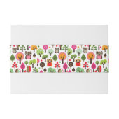 roze bladboom retro uil patroon uitnodigingen wikkel (Achterkant Voorbeeld)