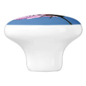 Roze bladen keramische knop (Zijkant)