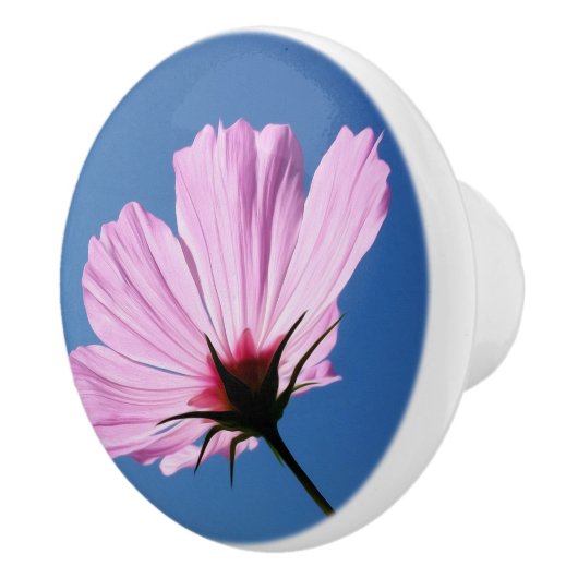Roze bladen keramische knop (Rechts)