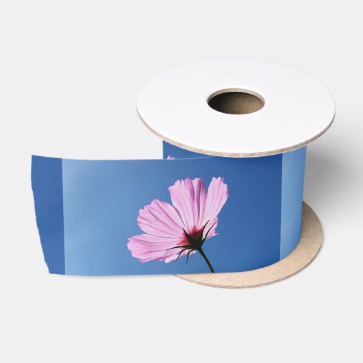 Roze bladen satijnen lint (Spoel)