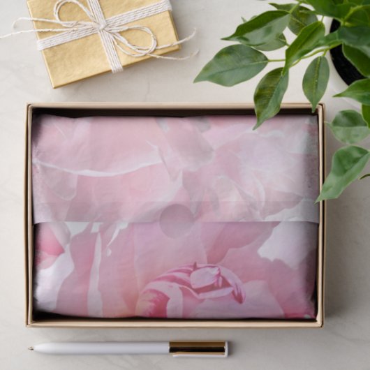 roze bladen tissuepapier (Geschenk)