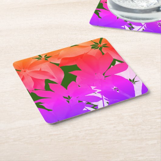 Roze bladeren aangepaste Onderzetters (Schuin)