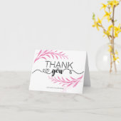 Roze Bladeren Bedankt Kaart voor elke gelegenheid (Gele Bloem)