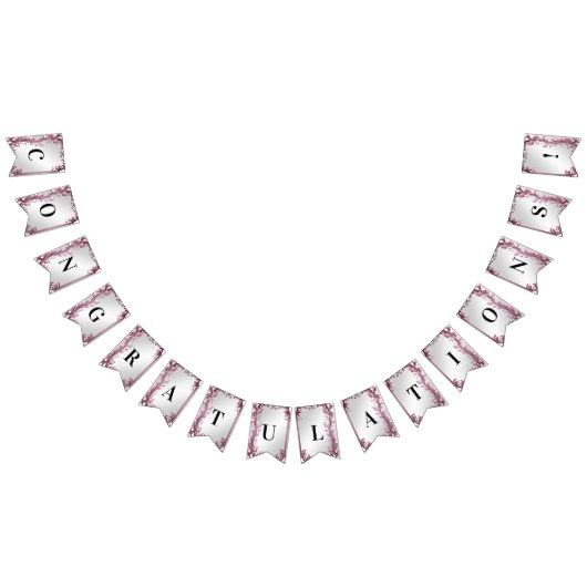 Roze bladeren bloeien bloemig Bunting vlag Vlaggetjes (Alle)