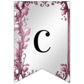 Roze bladeren bloeien bloemig Bunting vlag Vlaggetjes (Eerste vlag)