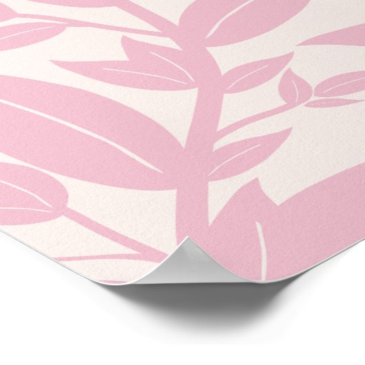 Roze bladeren botanisch poster (Hoek)