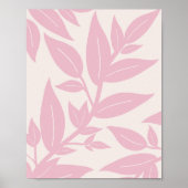 Roze bladeren botanisch poster (Voorkant)