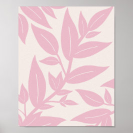 Roze bladeren botanisch poster