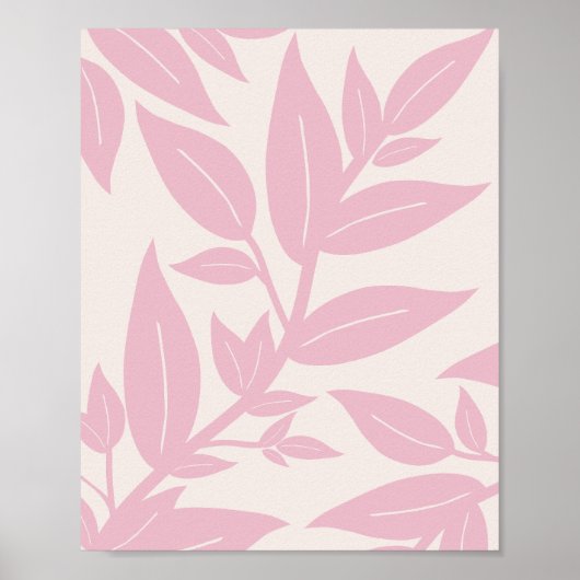 Roze bladeren botanisch poster (Voorkant)